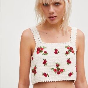 Zara | Crochet With Floral Embroidery Top